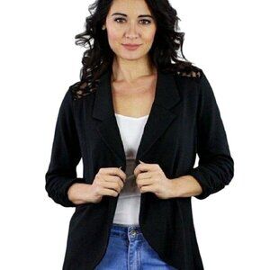 MOA MOA Black Blazer with Lace Back‎ Detail Women's Size S